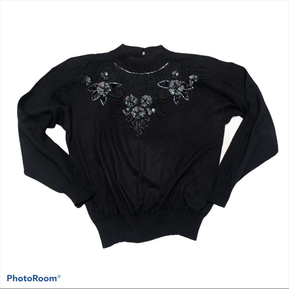 Vtg Regency collection for Joyce sweater sequin XL - Picture 5 of 7
